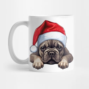 Christmas Peeking French Bulldog Mug